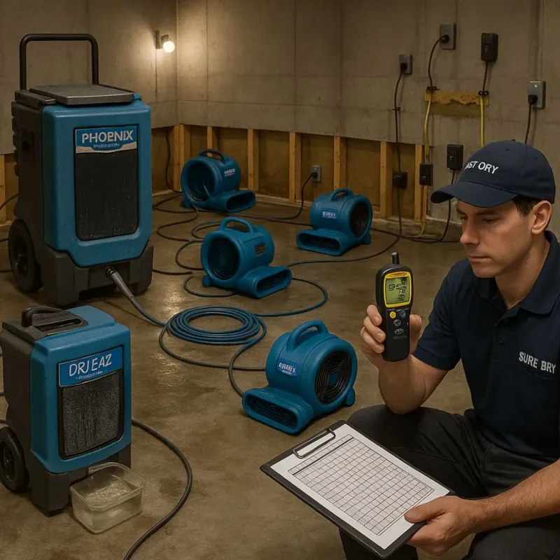 Structural Drying and Dehumidification process in Troy, PA